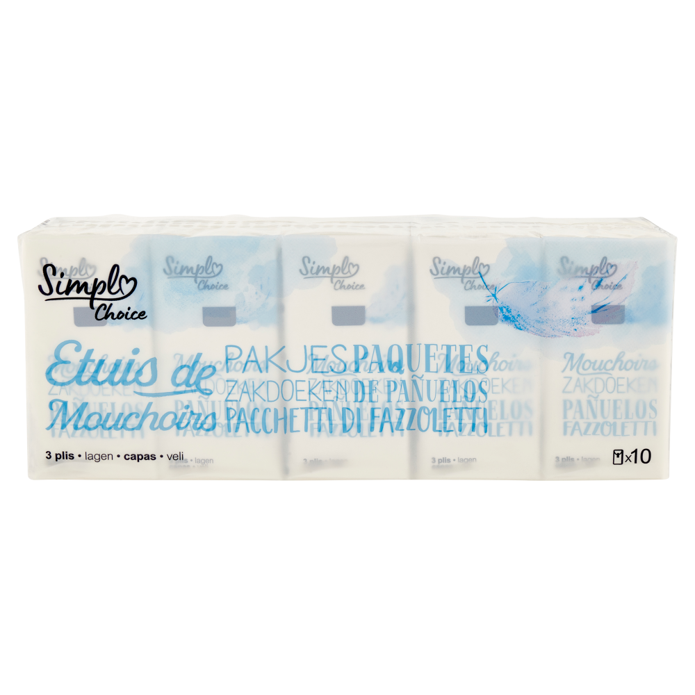Simpl Choice Pacchetti di Fazzoletti 3 veli 10 pz