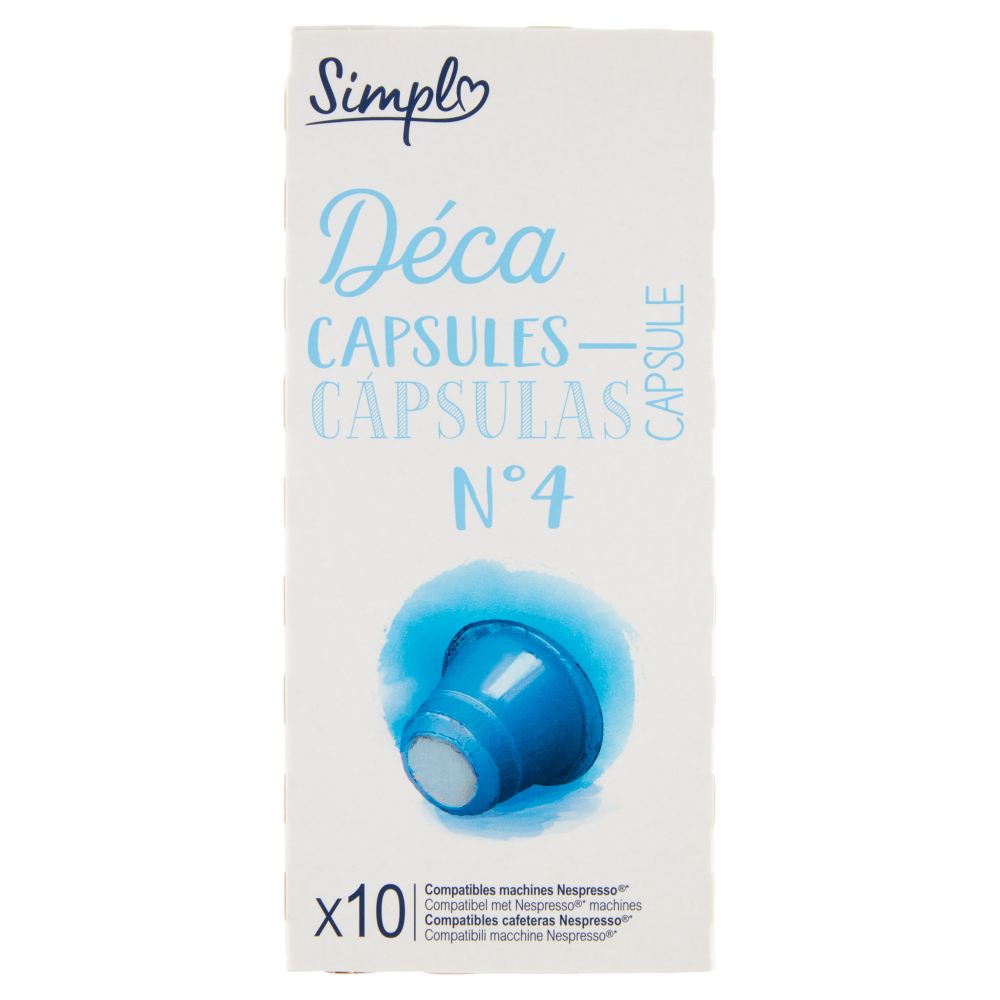 Simpl Déca Capsule N°4 Compatibili macchine Nespresso* 10 capsule 50 g