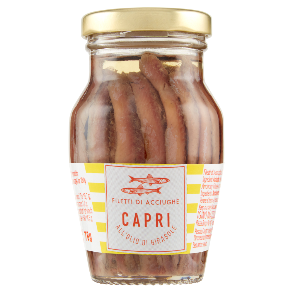 Capri Filetti di Acciughe all'Olio di Girasole 140 g