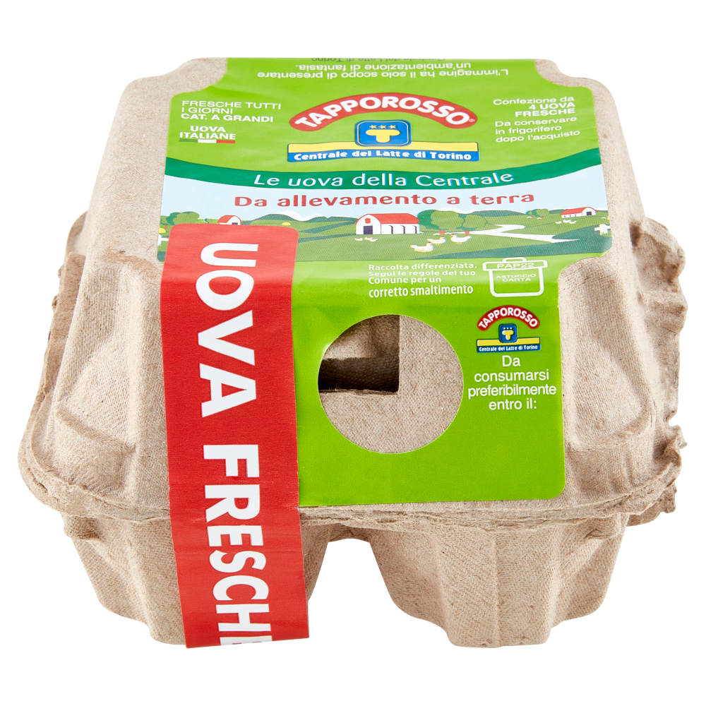 Tapporosso 4 Uova Fresche da allevamento a terra
