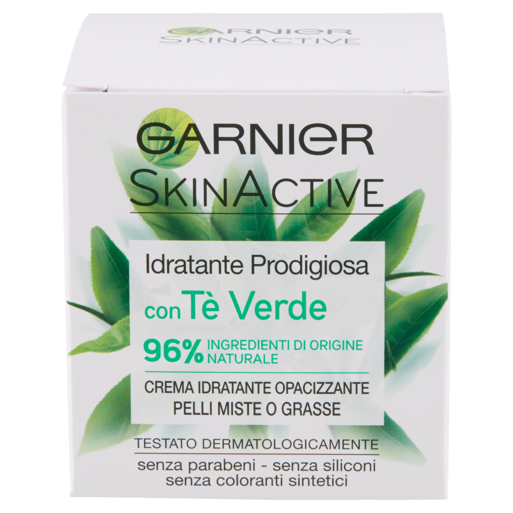 Garnier Idratante Prodigiosa con Tè Verde - Crema viso idratante opacizzante per pelli miste - 50 ml