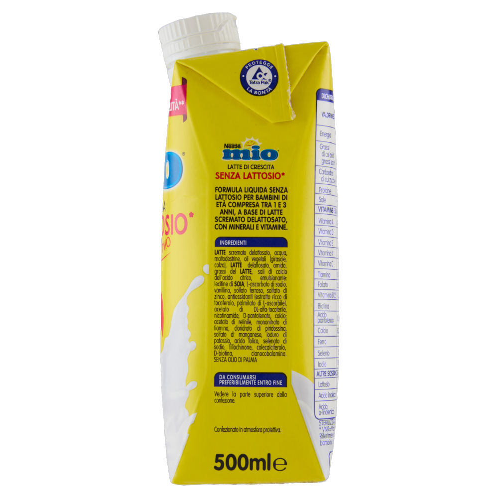 NESTLÉ MIO Latte di Crescita Senza Lattosio Liquido Brick 500ml