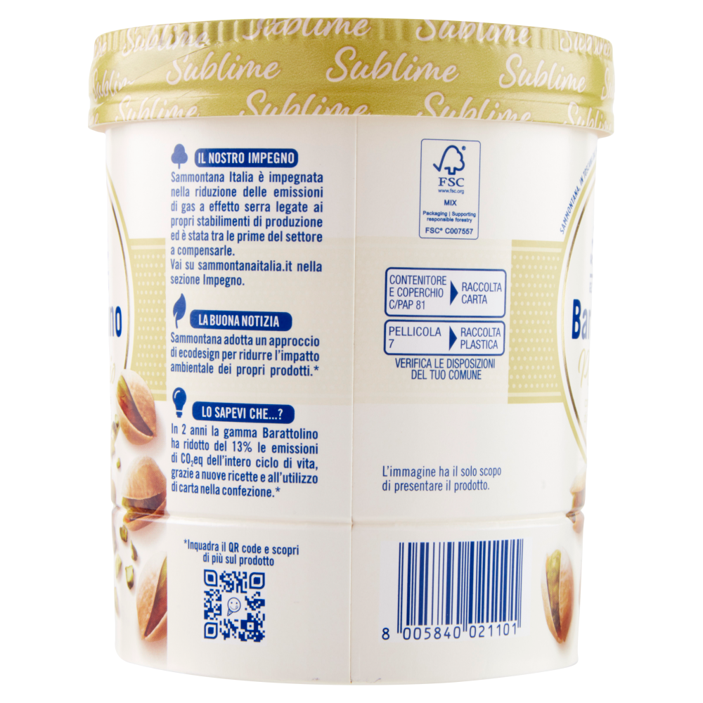 Sammontana Barattolino Sublime Pistacchio 280 g