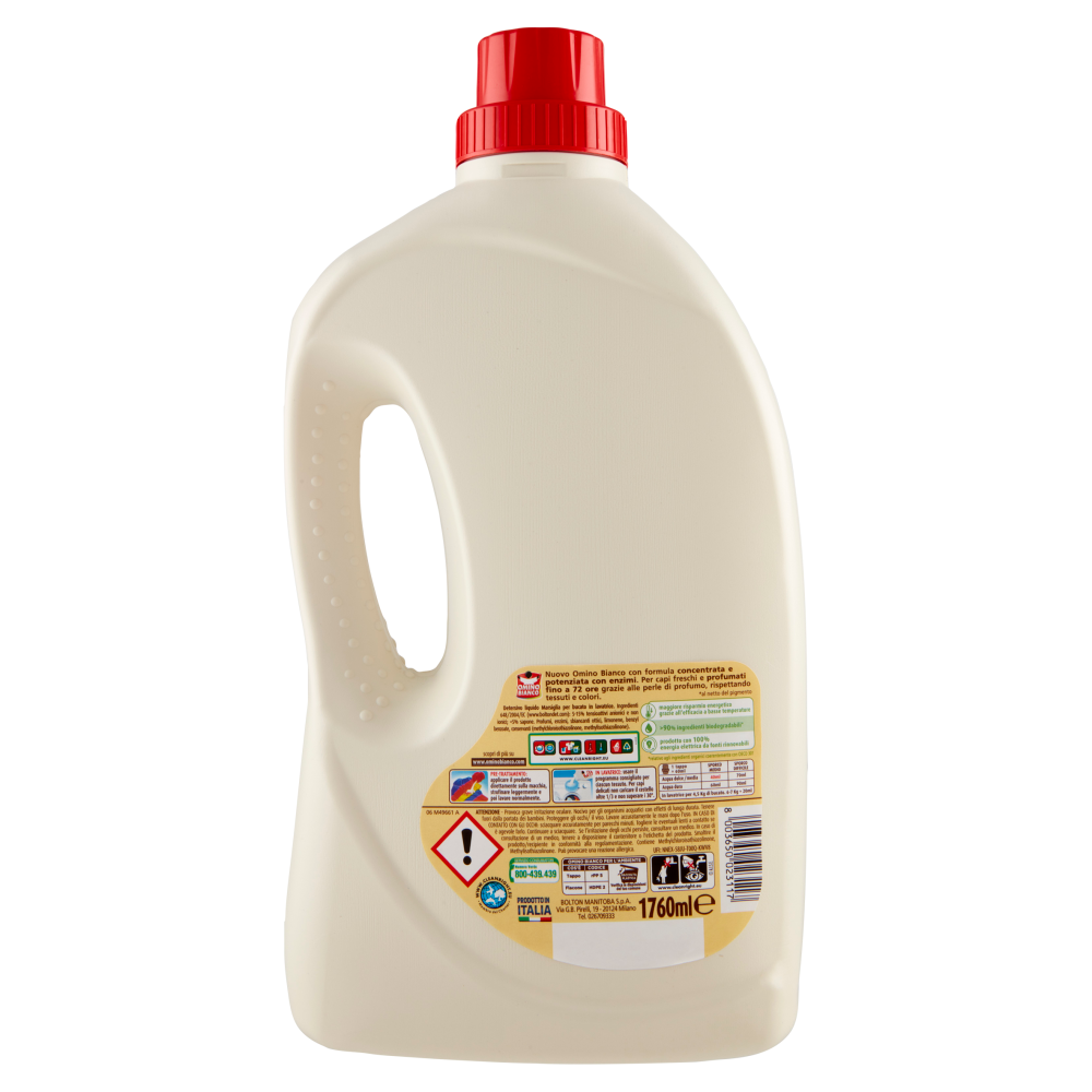 Omino Bianco Detersivo Lavatrice Liquido Marsiglia 44 Lavaggi 1760 ml