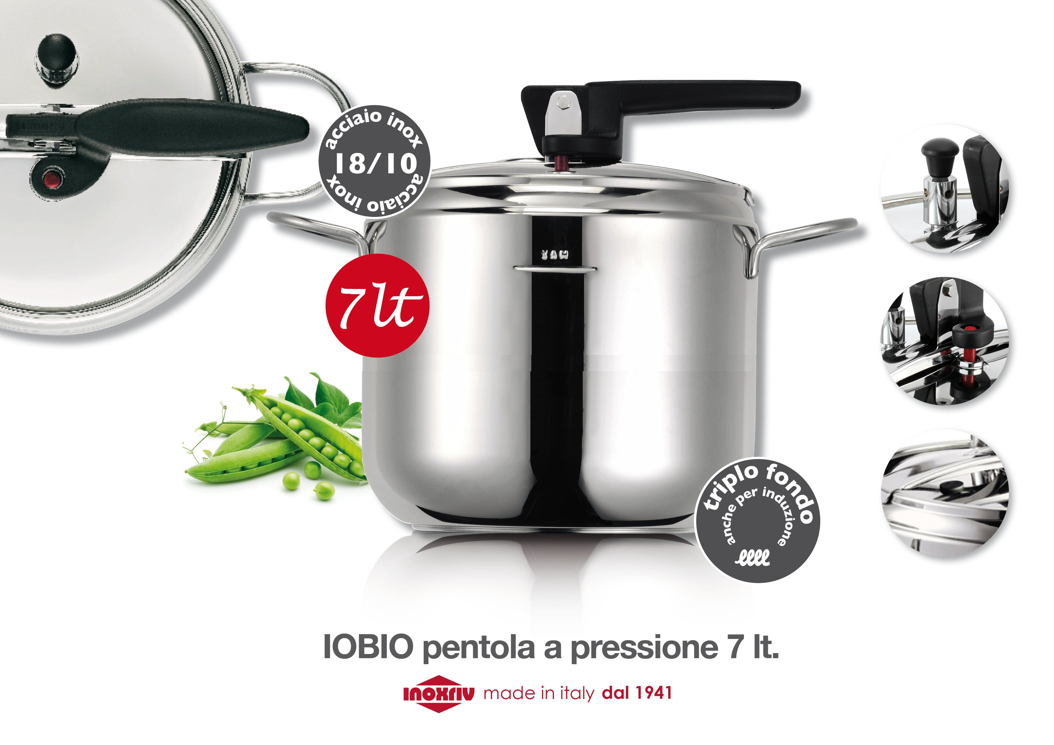 Inoxriv S.p.A. IoBio Pentola a Pressione - 7 lt