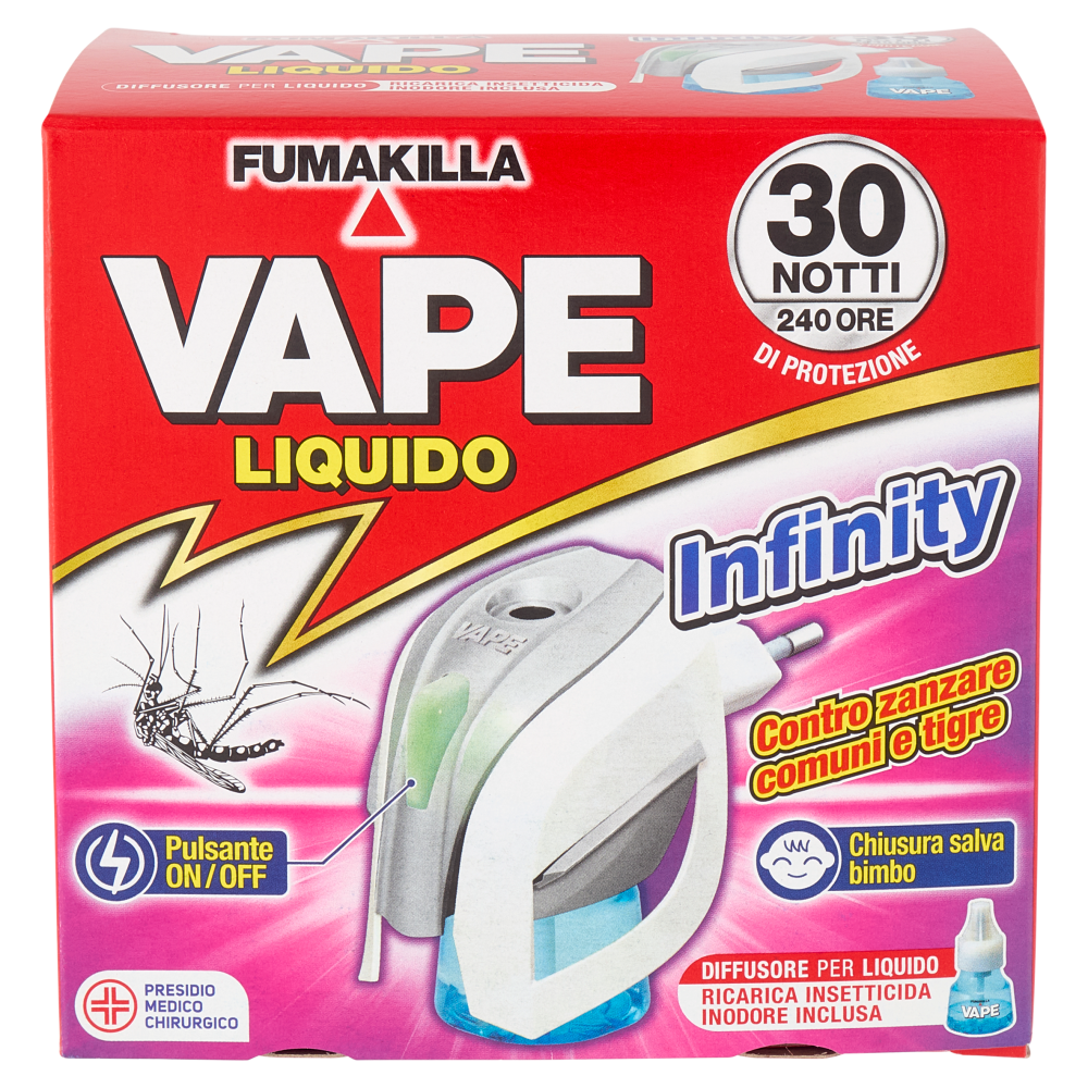 Vape Liquido Infinity Diffusore per Liquido Ricarica Insetticida Inodore Inclusa 15 ml