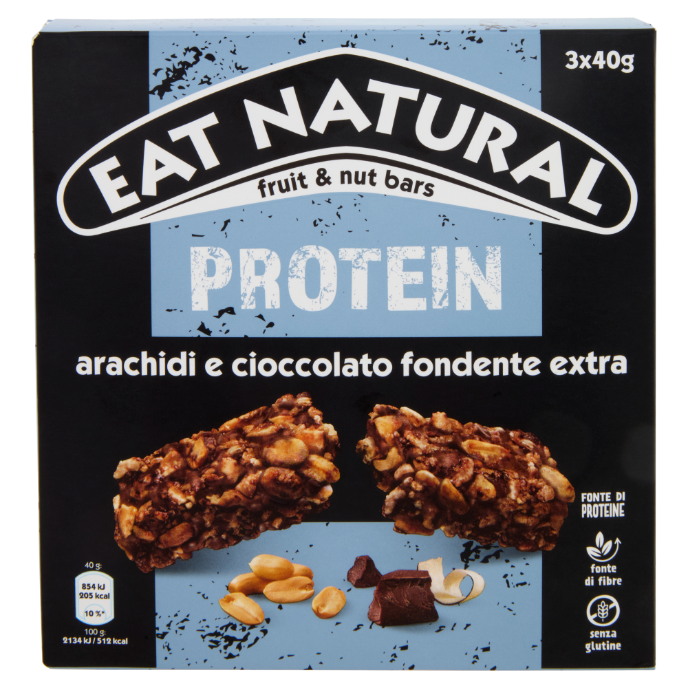 Eat Natural Protein arachidi e cioccolato fondente extra 3 x 40 g