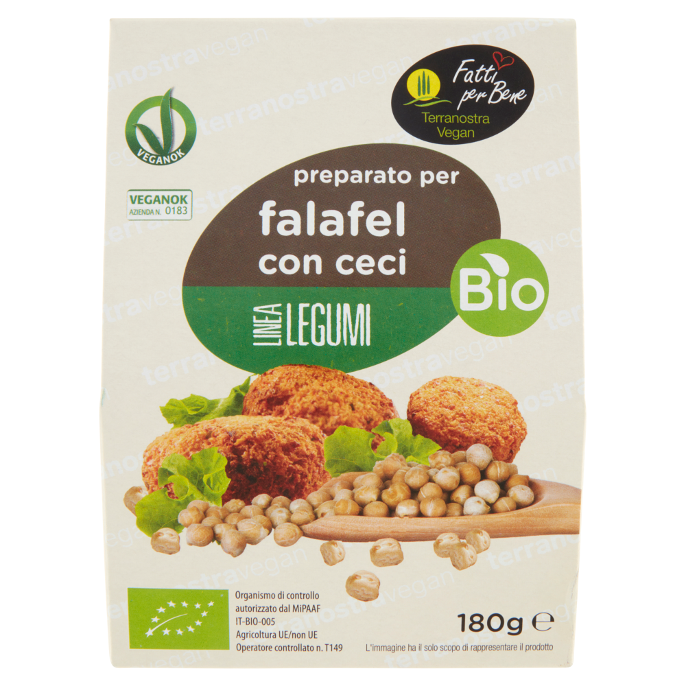 Terranostra Vegan Linea Legumi Bio preparato per falafel con ceci 180 g