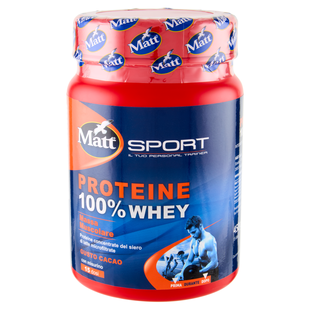 Matt Sport Proteine 100% Whey Gusto Cacao 450 g