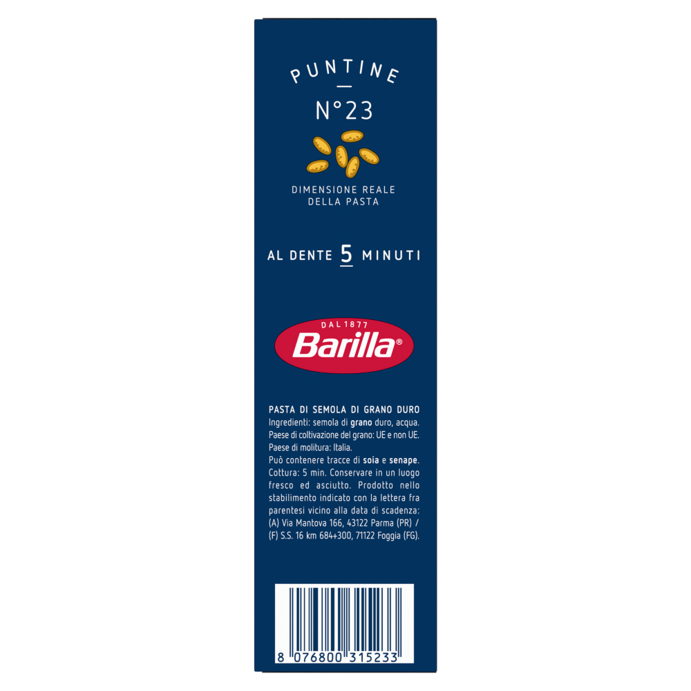 Barilla Pasta Puntine n.23 500g