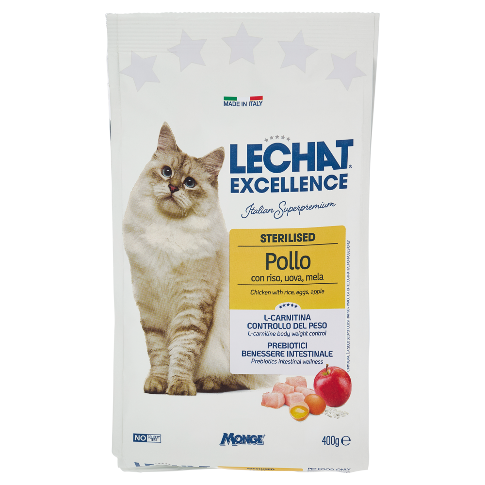 Le Chat Excellence Sterilised Pollo con riso, uova, mela 400 g