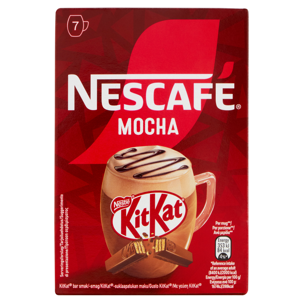 NESCAF&Eacute; KitKat Mocha Caff&egrave; Solubile con Latte e Cacao 7 bustine 21g