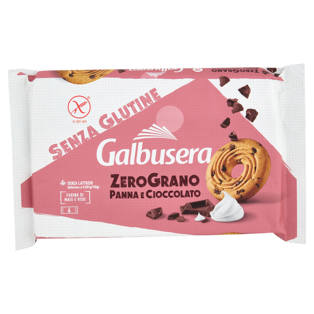 Galbusera ZeroGrano Panna e Cioccolato Senza Glutine 220 g (6 monoporzioni)