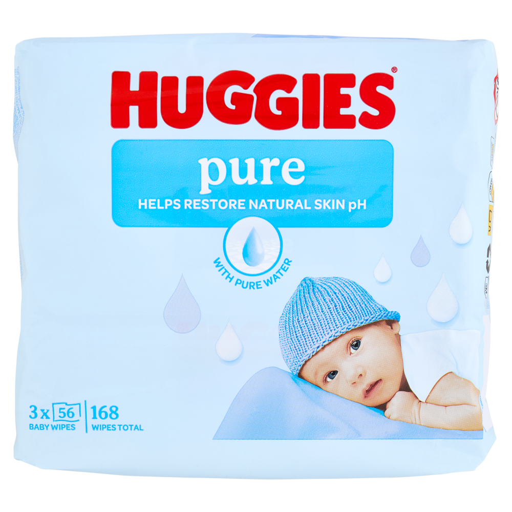 Huggies pure Baby Wipes 3 x 56 pz