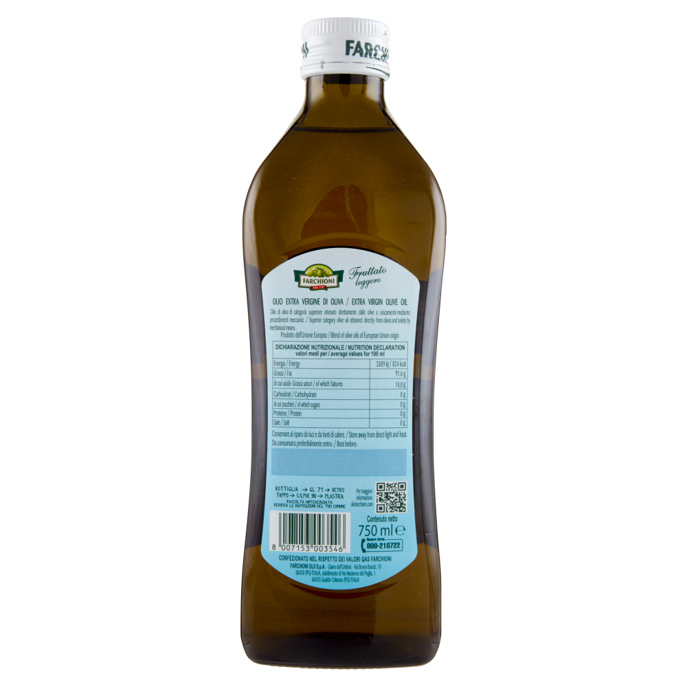 Farchioni Fruttato leggero Olio Extra Vergine di Oliva 750 ml