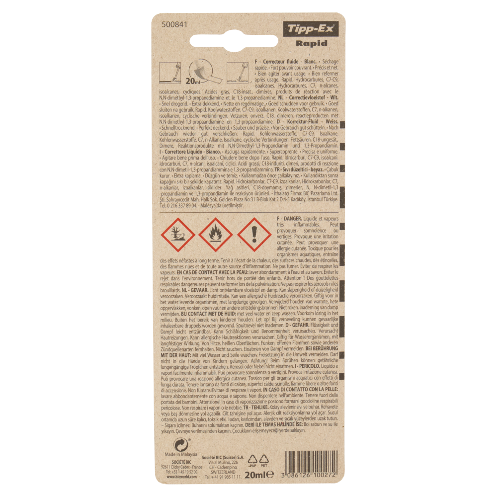 Tipp-Ex Rapid Correttore Liquido 20 ml, Blister 1 pezzo