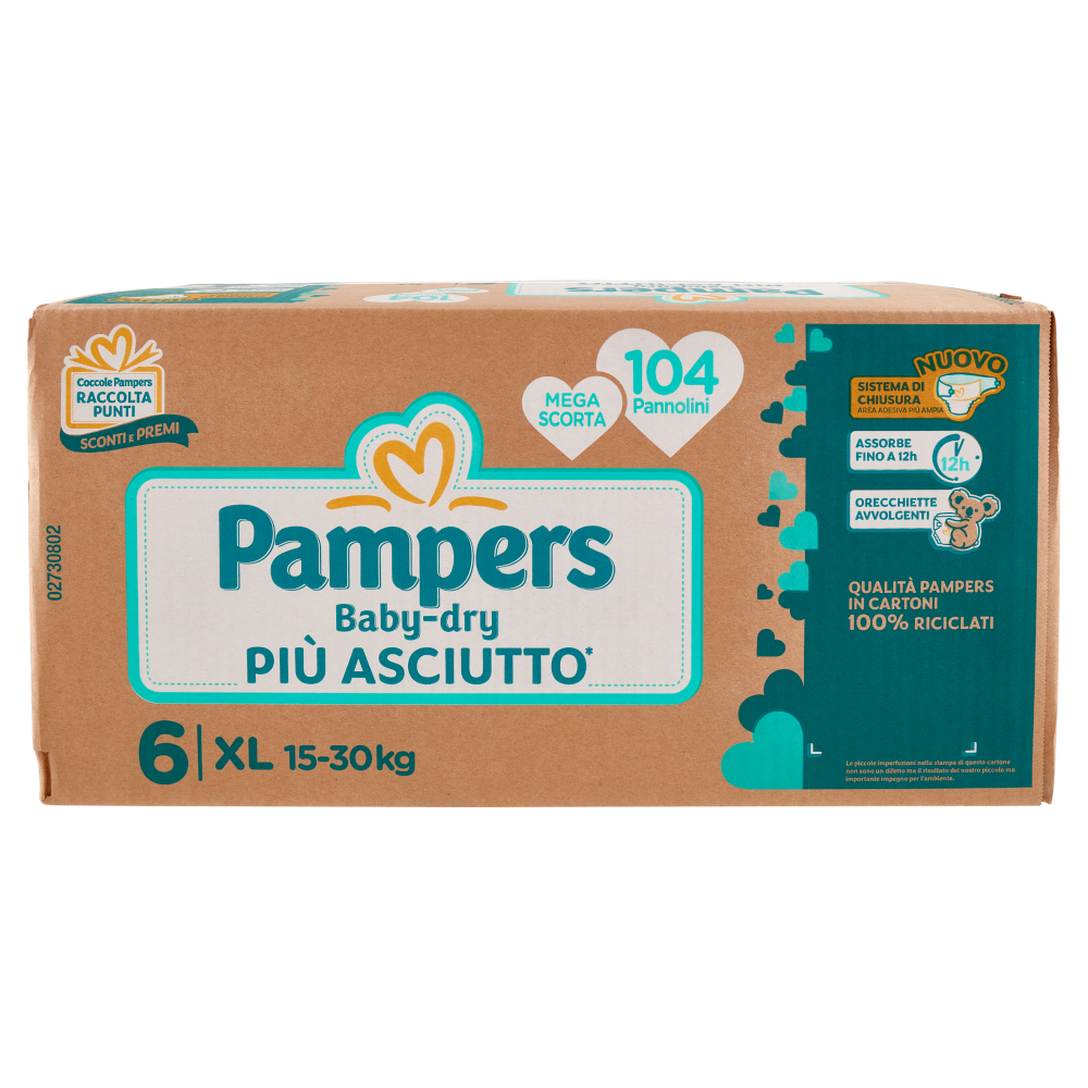 Pampers Baby-dry XL 104 pz