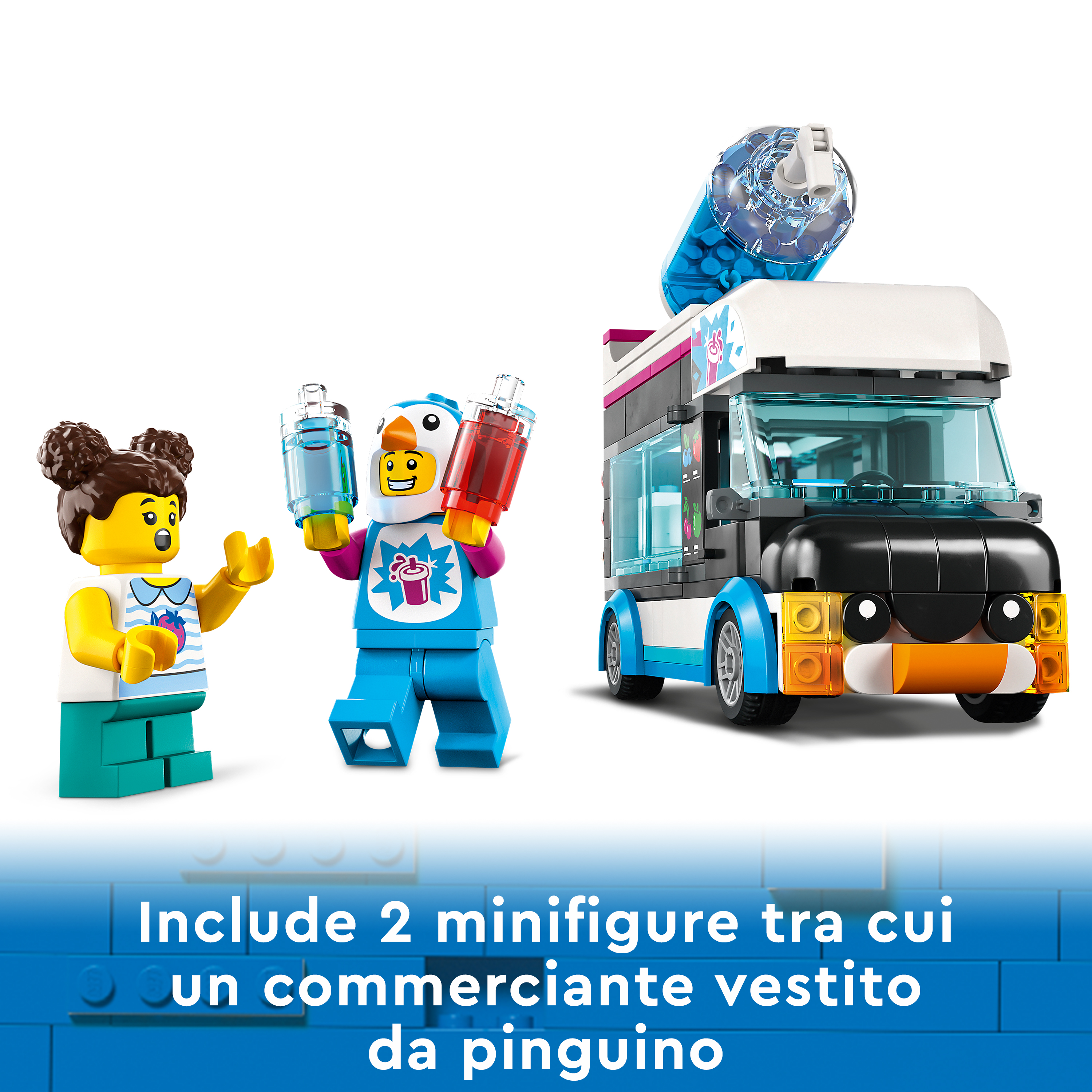 LEGO City 60384 Il Furgoncino delle Granite del Pinguino, Camion Giocattolo con Minifigure, Idea Regalo per Bambini e Bambine