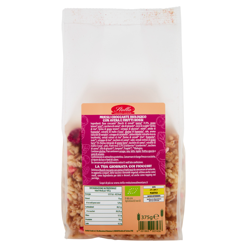 Stella Crunchy Avena con Frutti Rossi Bio 375 g