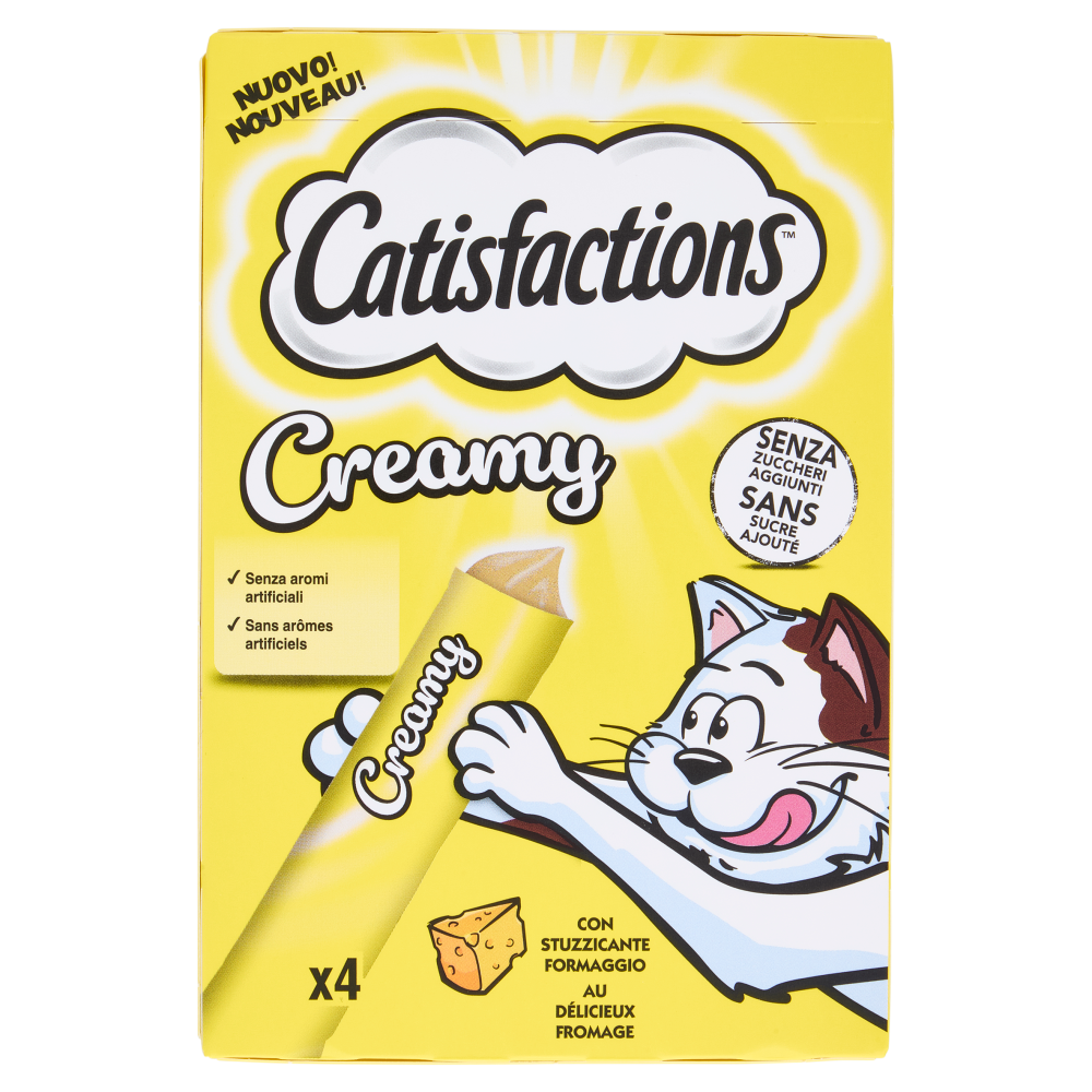 Catisfactions Snack Gatto Creamy Formaggio 4 x 10 g