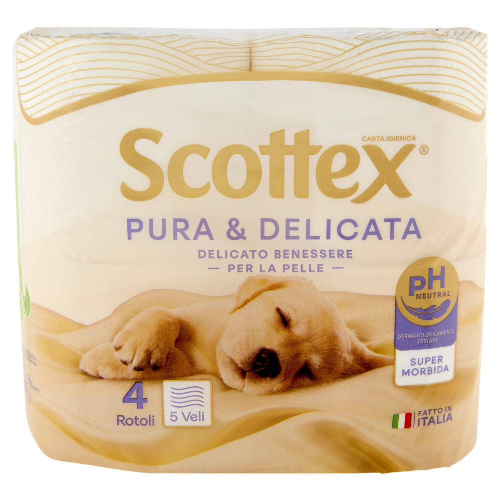 Scottex Pura & Delicata Carta Igienica Rotoli 5 Veli 4 pz