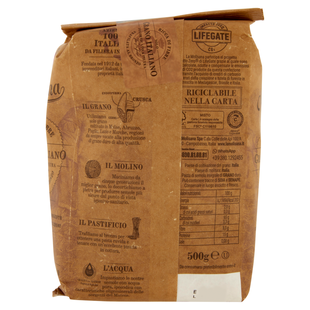 La Molisana integrale 20 Penne Rigate 500 g