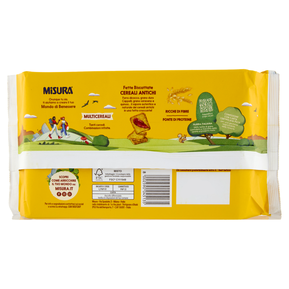 Misura Multicereali Fette Biscottate Cereali Antichi 320 g