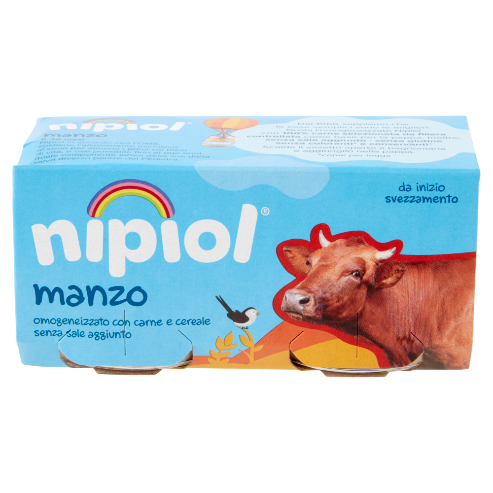 nipiol manzo omogeneizzato con carne e cereale 2 x 80 g