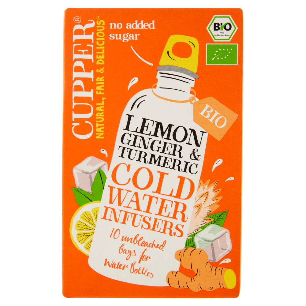 CUPPER Infuso a freddo Biologico di Limone, Zenzero e Curcuma 10 bustine