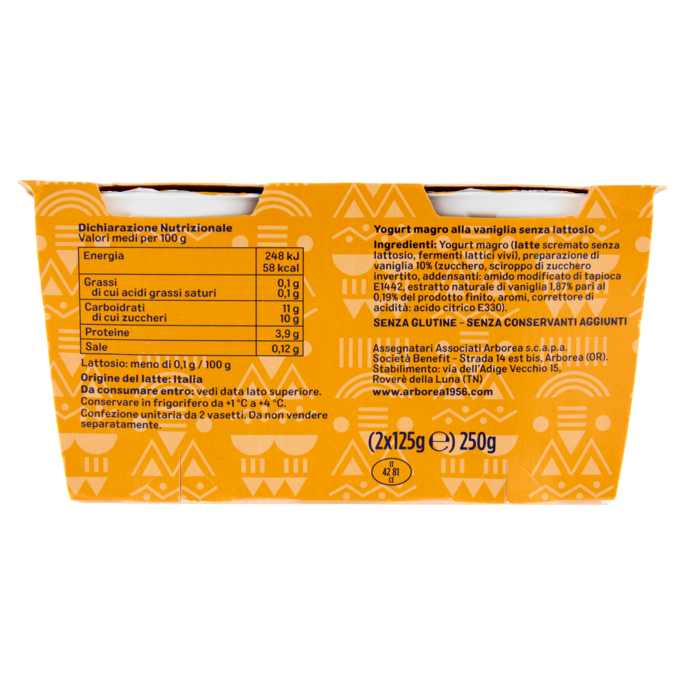 Arborea A-Yo Yogurt Senza Lattosio Vaniglia 2 x 125 g