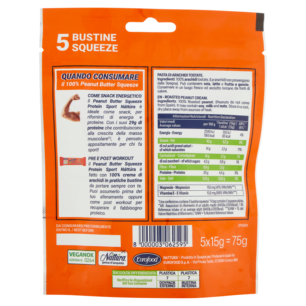 Náttúra 29 Protein Sport 100% Peanut Butter 5 x 15 g