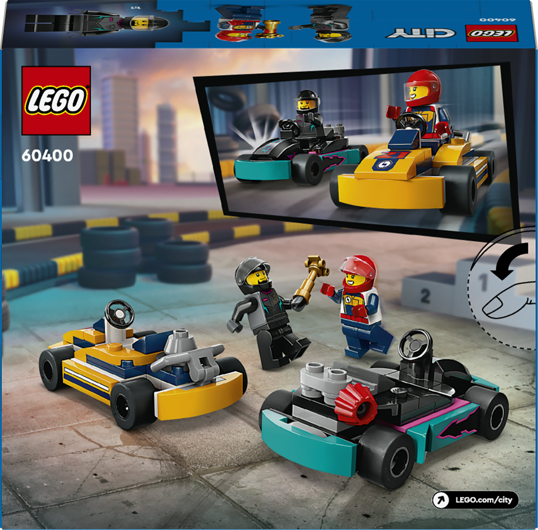 LEGO City 60400 Go-Kart e Piloti, Modellini da Costruire di Mini Go Kart da Corsa, Veicoli Giocattolo per Bambini di 5+ Anni
