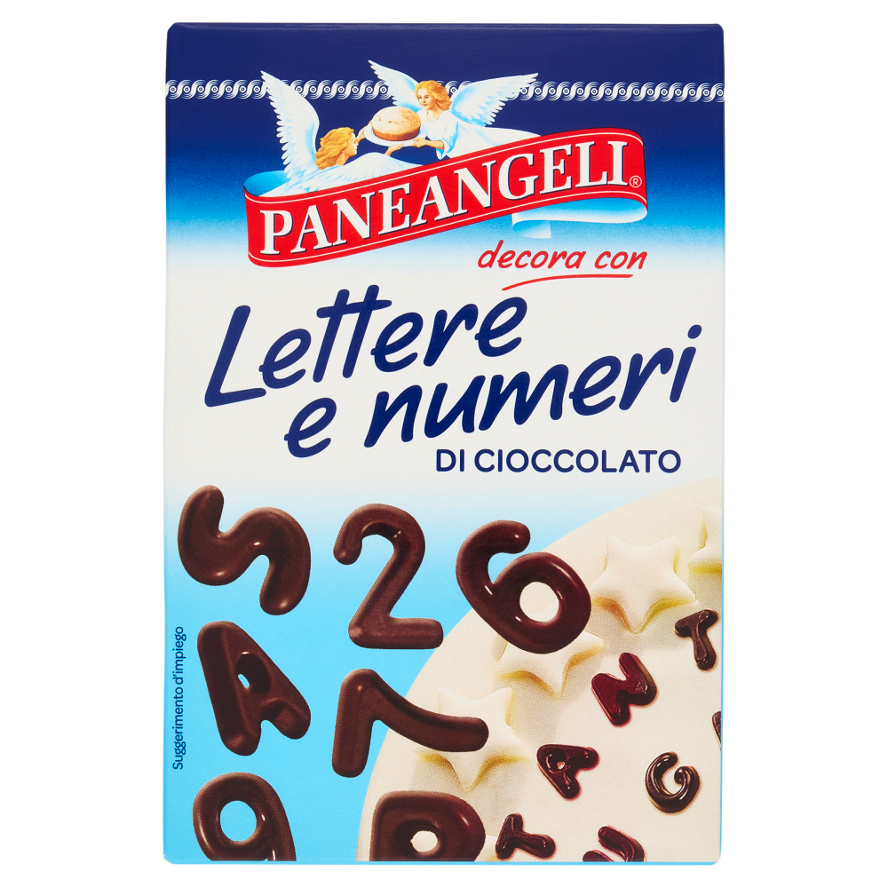 PANEANGELI decora con Lettere e numeri di Cioccolato 60 g