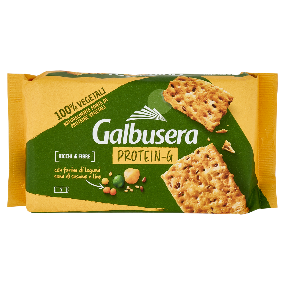 Galbusera Protein-G Cracker con farine di legumi, semi di sesamo e lino 7 x 40 g