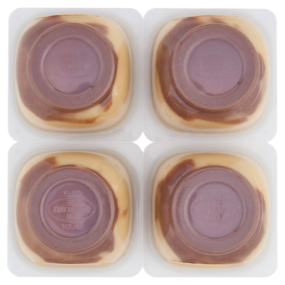 DANETTE Twix, Budino Doppio Strato con Caramello Salato, Cioccolato e Cacao, 4x115g