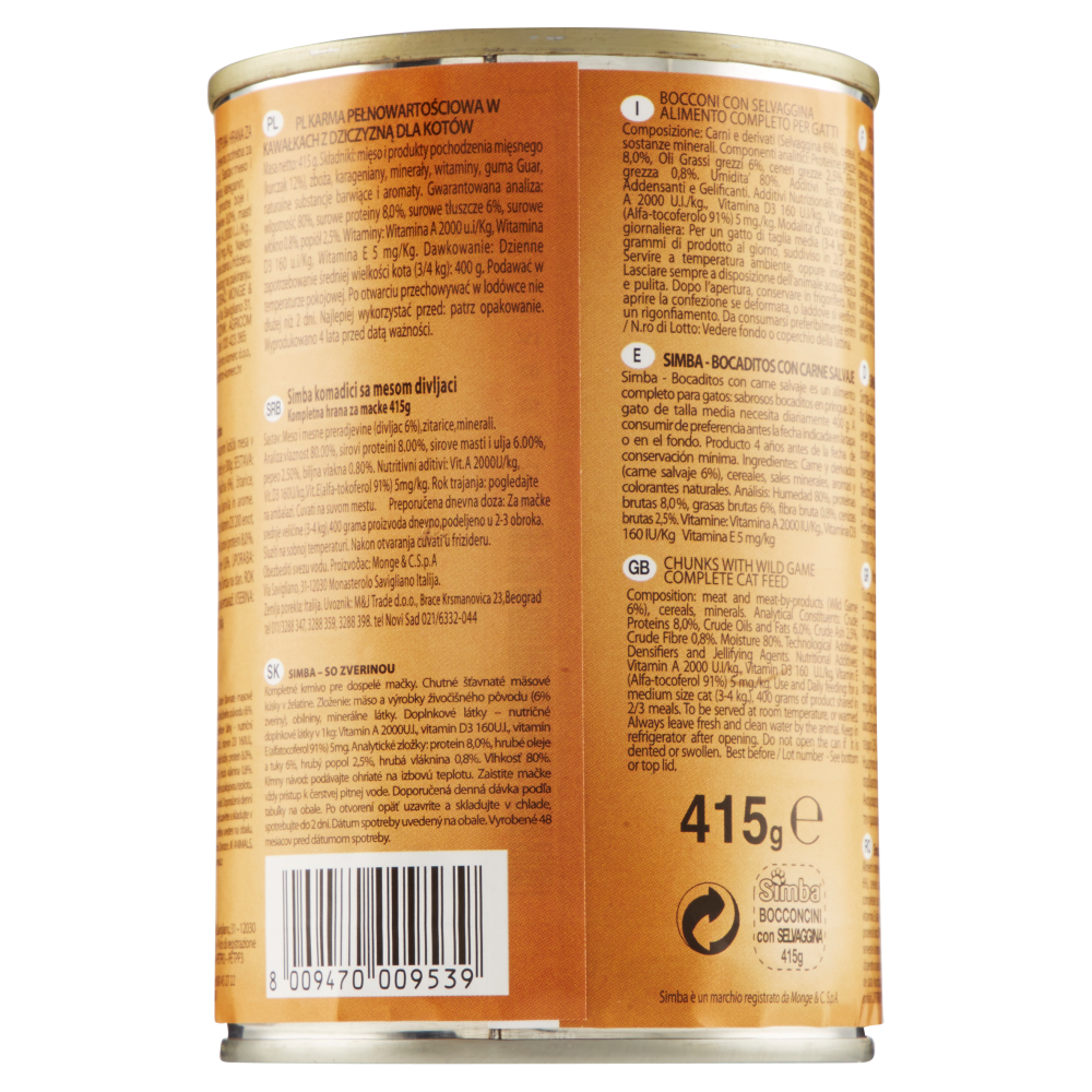 Simba Bocconcini con Selvaggina 415 g