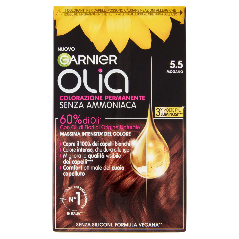 Garnier Olia Tinta Capelli, Senza Ammoniaca, Mahogani Brown 55