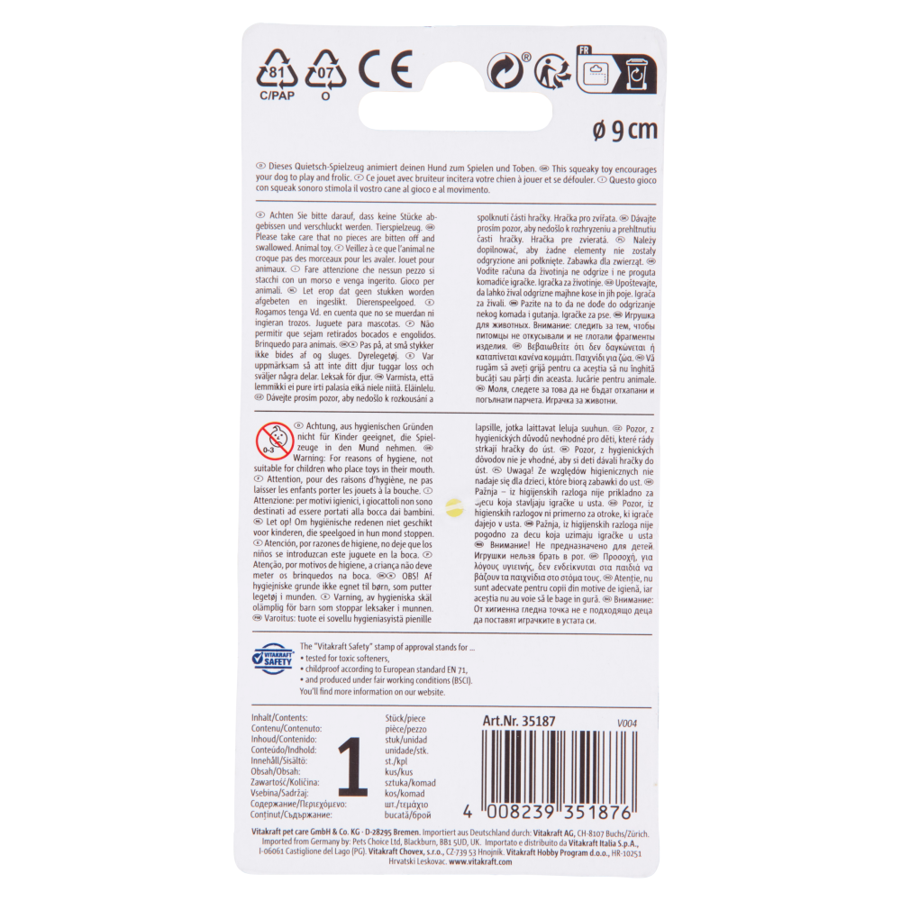 Vitakraft Sound Palla Riccio 1 pz