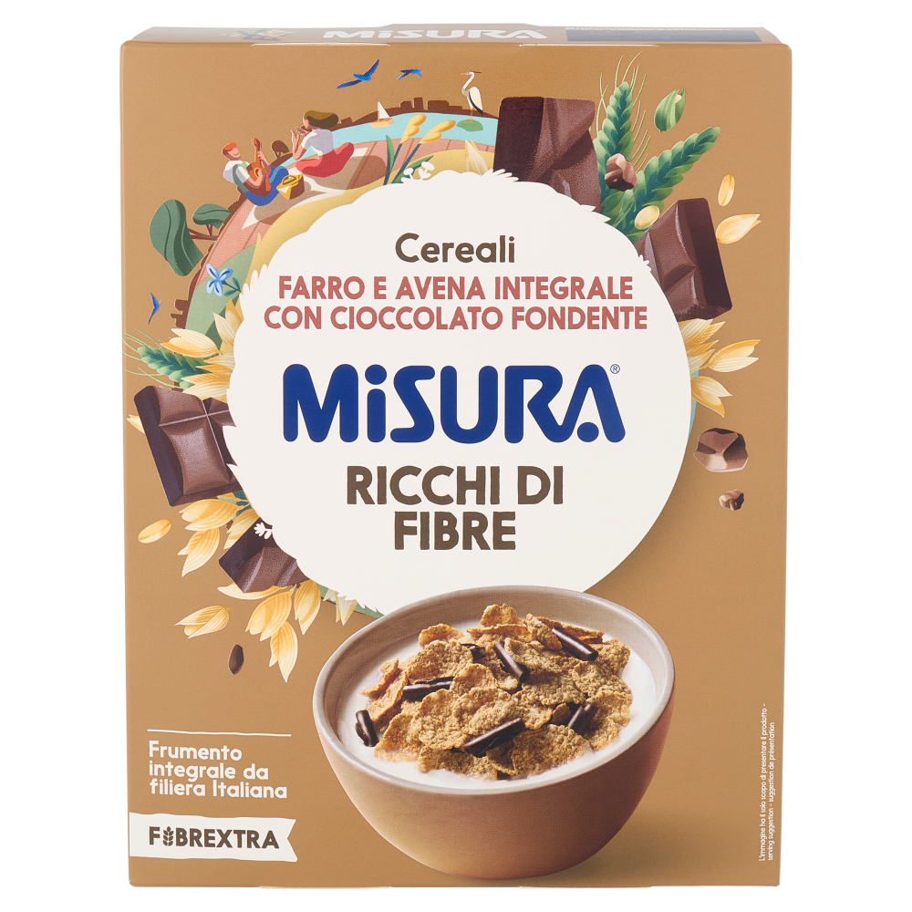 Misura Fibrextra Cereali Farro e Avena Integrale con Cioccolato Fondente 300 g