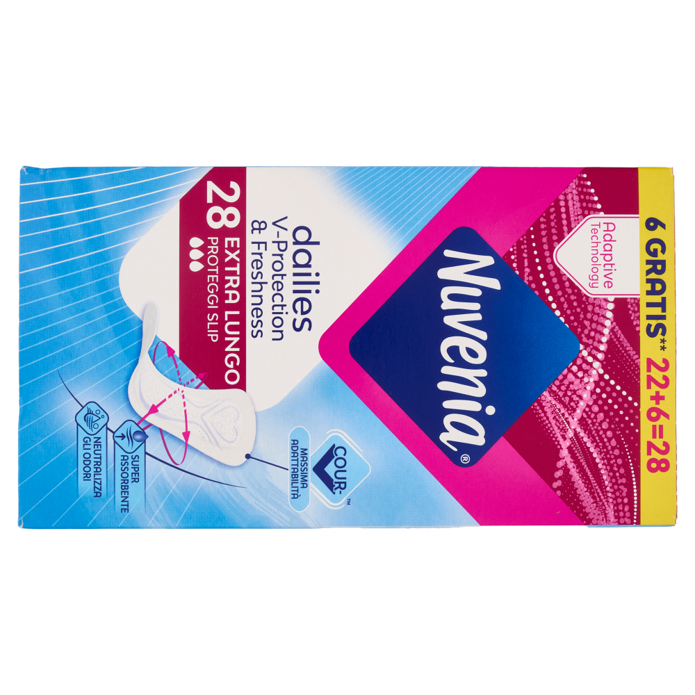 Nuvenia dailies V-Protection & Freshness Extra Lungo Proteggi Slip 28 pz