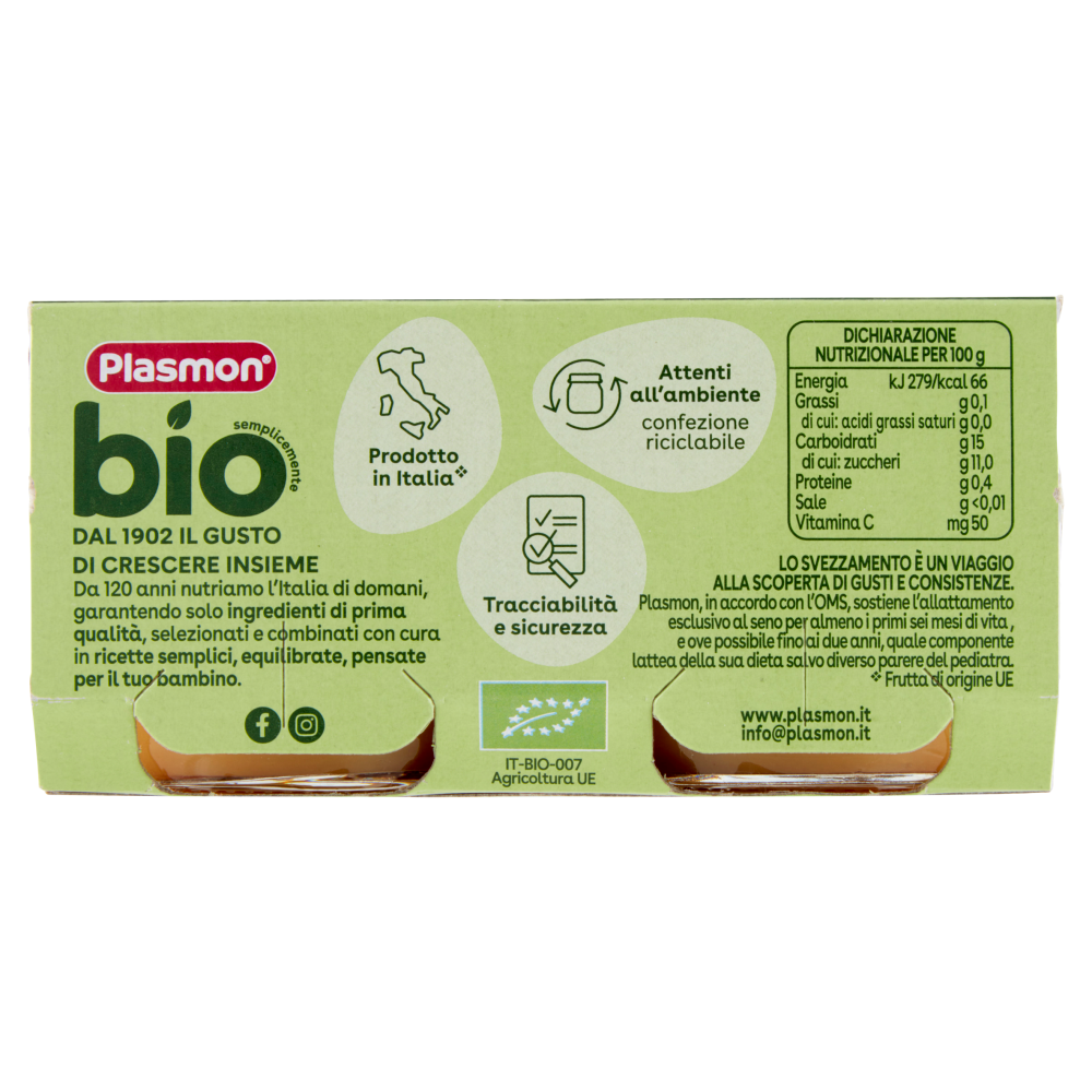 Plasmon semplicemente bio mela 2 x 80 g