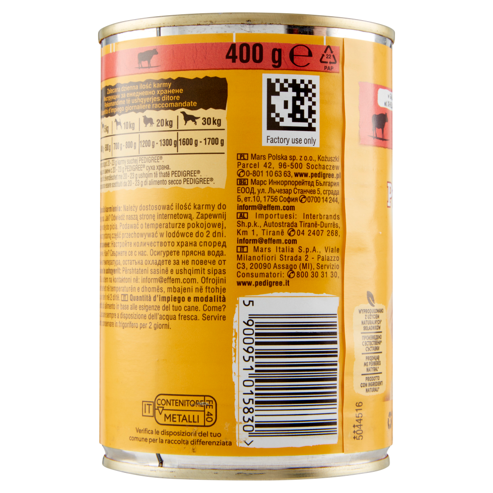 Pedigree Cibo Umido Cane con Manzo in Gelatina 400 g