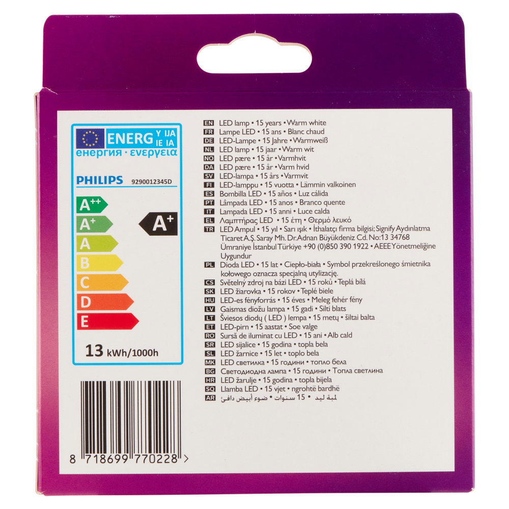 PHILIPS LED goccia 100W E27 2700 non dim pack doppio