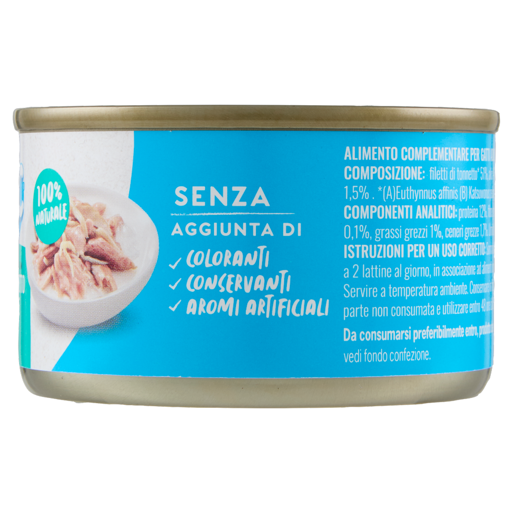 ADoC For Cats Naturally Premium Filetti di Tonnetto con Alicette in Gelatina 85 g