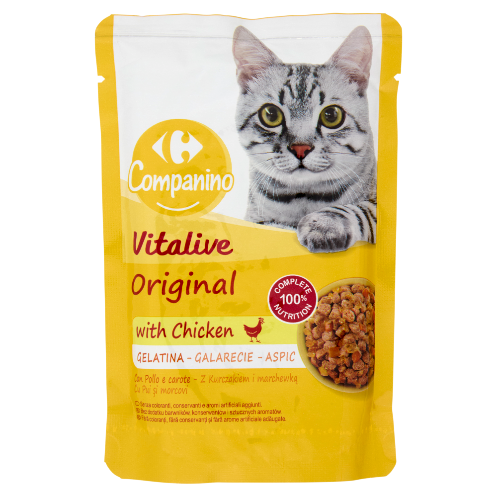 Carrefour Companino Vitalive Original with Chicken Gelatina con Pollo e carote 100 g