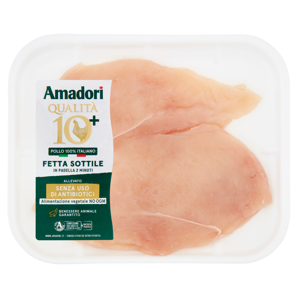 Amadori Qualit&agrave; 10+ Petto Pollo a Fette Sottili