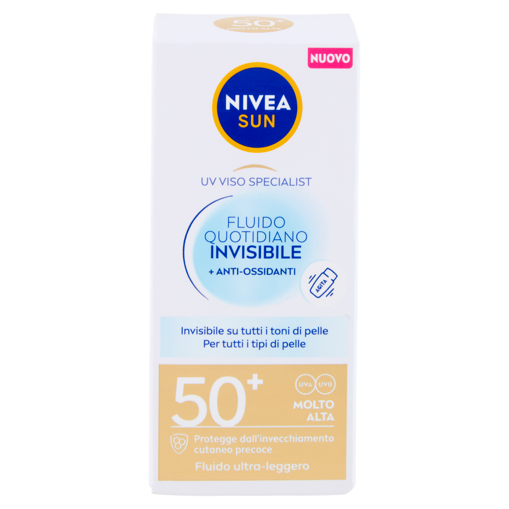 Nivea Sun UV Viso Specialist Fluido Quotidiano Invisibile 50+ Molto Alta Fluido ultra-leggero 40 ml