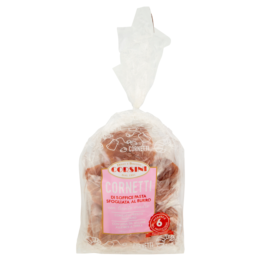Corsini Cornetti di Soffice Pasta Sfogliata al Burro 6 x 40 g