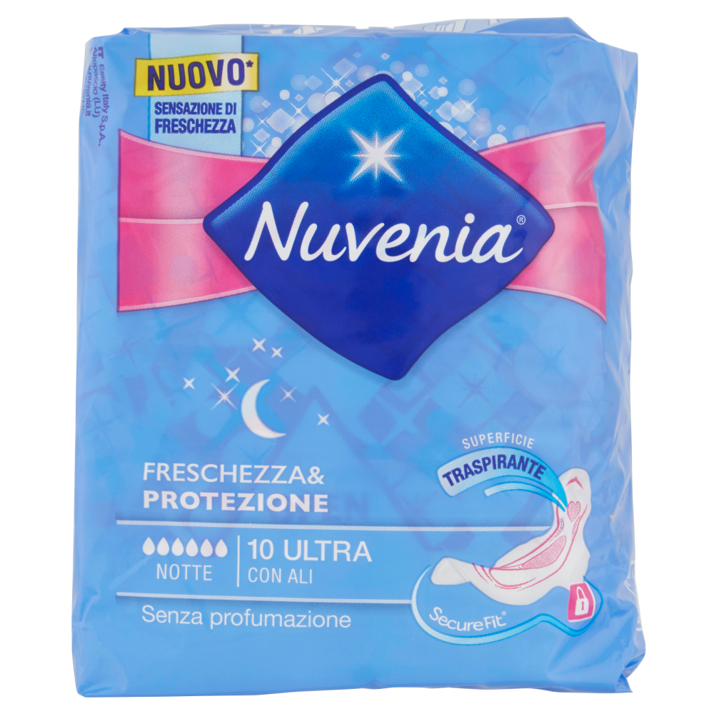 Nuvenia Freschezza & Protezione Notte Ultra con Ali 10 pz