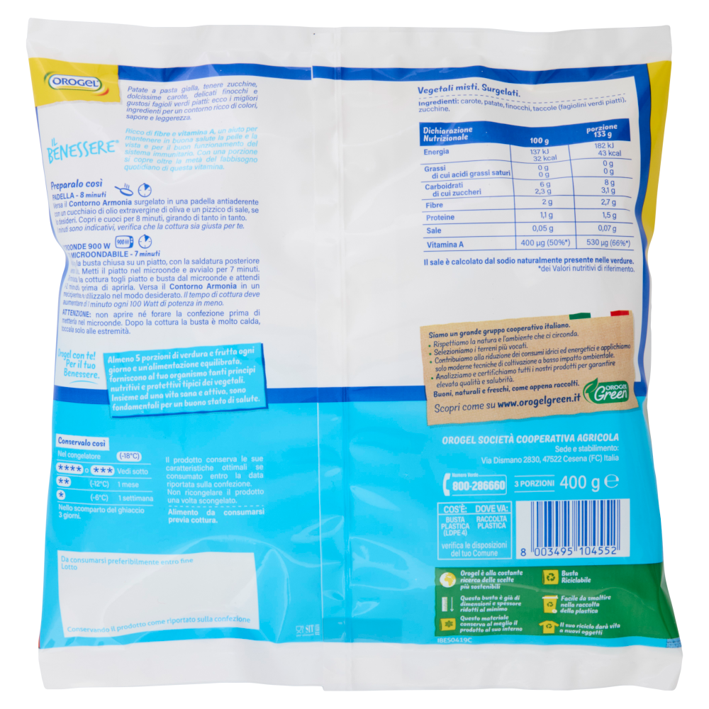 Orogel Il Benessere Contorno Armonia Surgelati 400 g